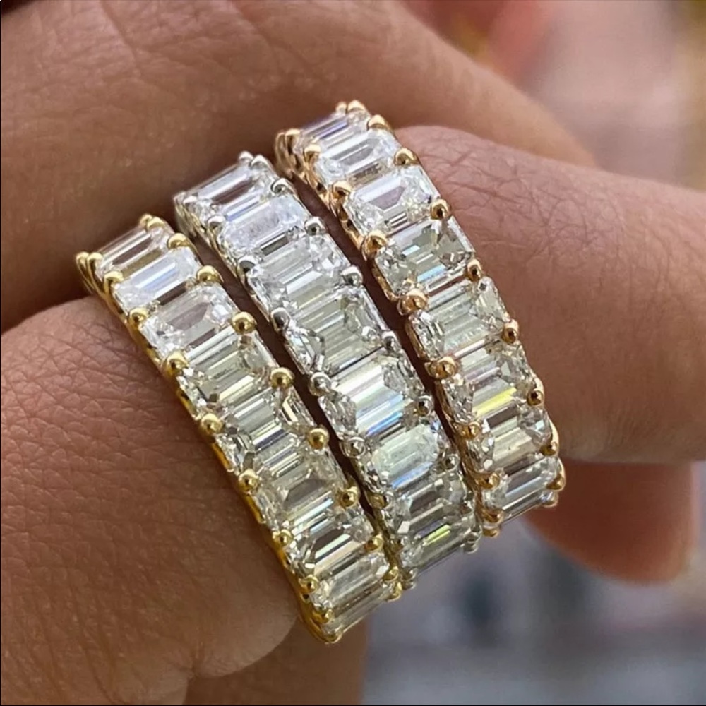 New Beautiful Silver Diamonds Wedding Promise Ring - Picture 3 of 4